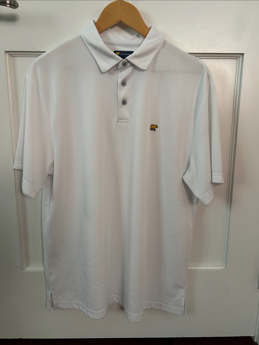 Men's White Polo with Small Embroidered Logo